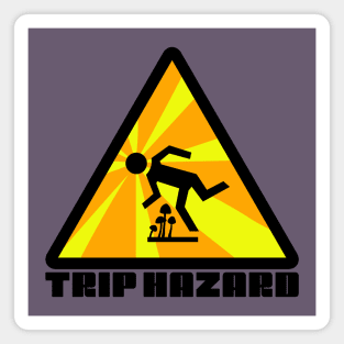 Yellow Trip Hazard Psychedelic Warning Sign Magnet